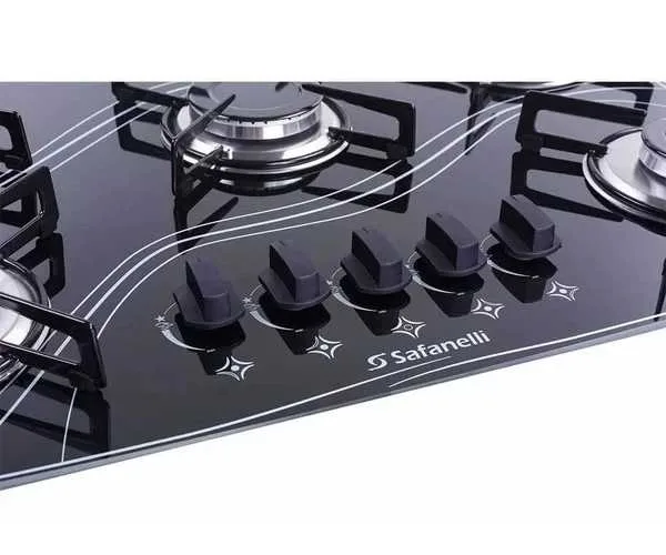 FOGÃO COOKTOP 5 BOCAS TRIPLA CHAMA SAFANELLI